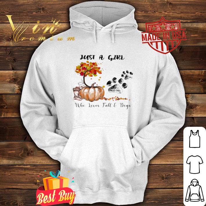 Just A Girl Who Loves Fall And Paw Dogs Pumpkin Halloween shirt