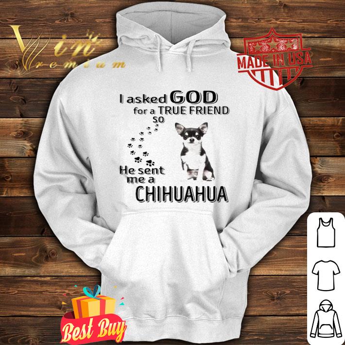 I Asked God For A True Friend So He Sent Me A Chihuahua Paw shirt