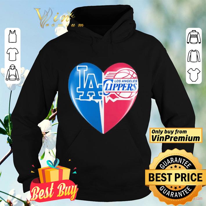Los angeles dodgers and los angeles clippers heart shirt
