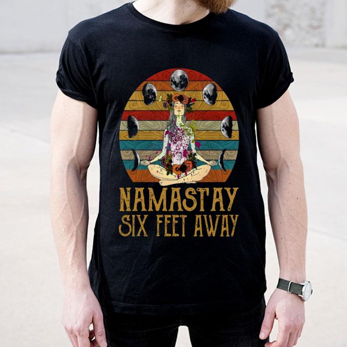Yoga Girl Namastay Six Feet Away Vintage Retro Shirt