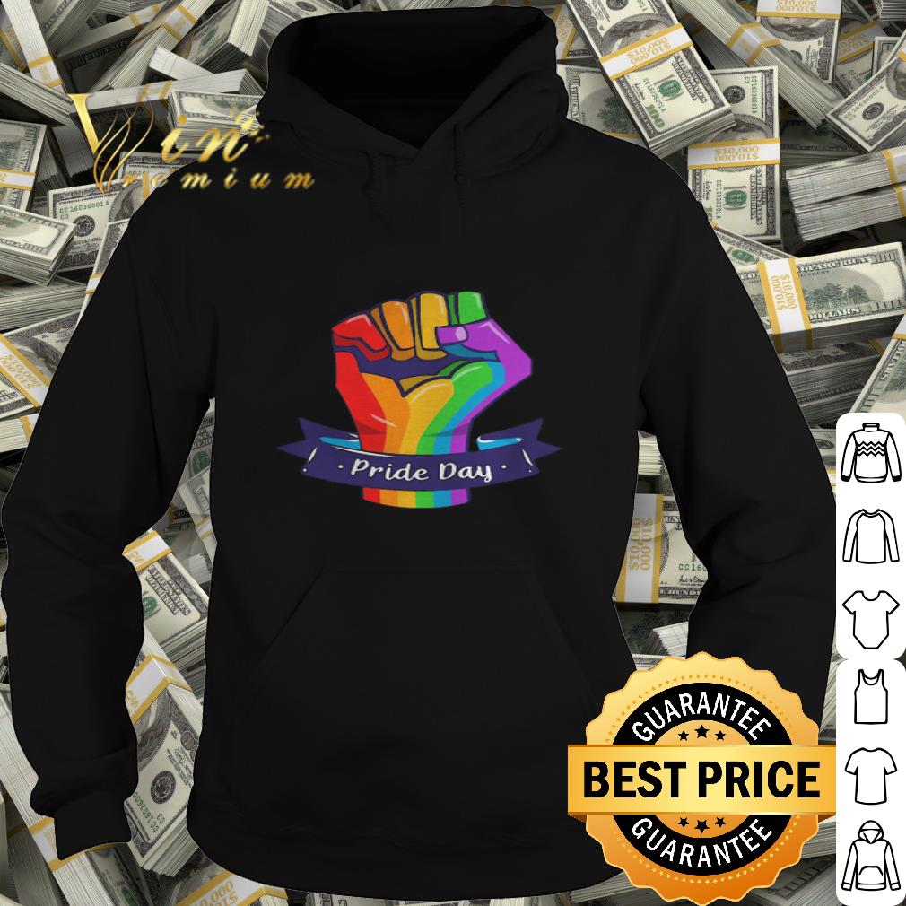 Pride Day Rainbow Colored Hand With A Fist Raised Up LGBT shirt