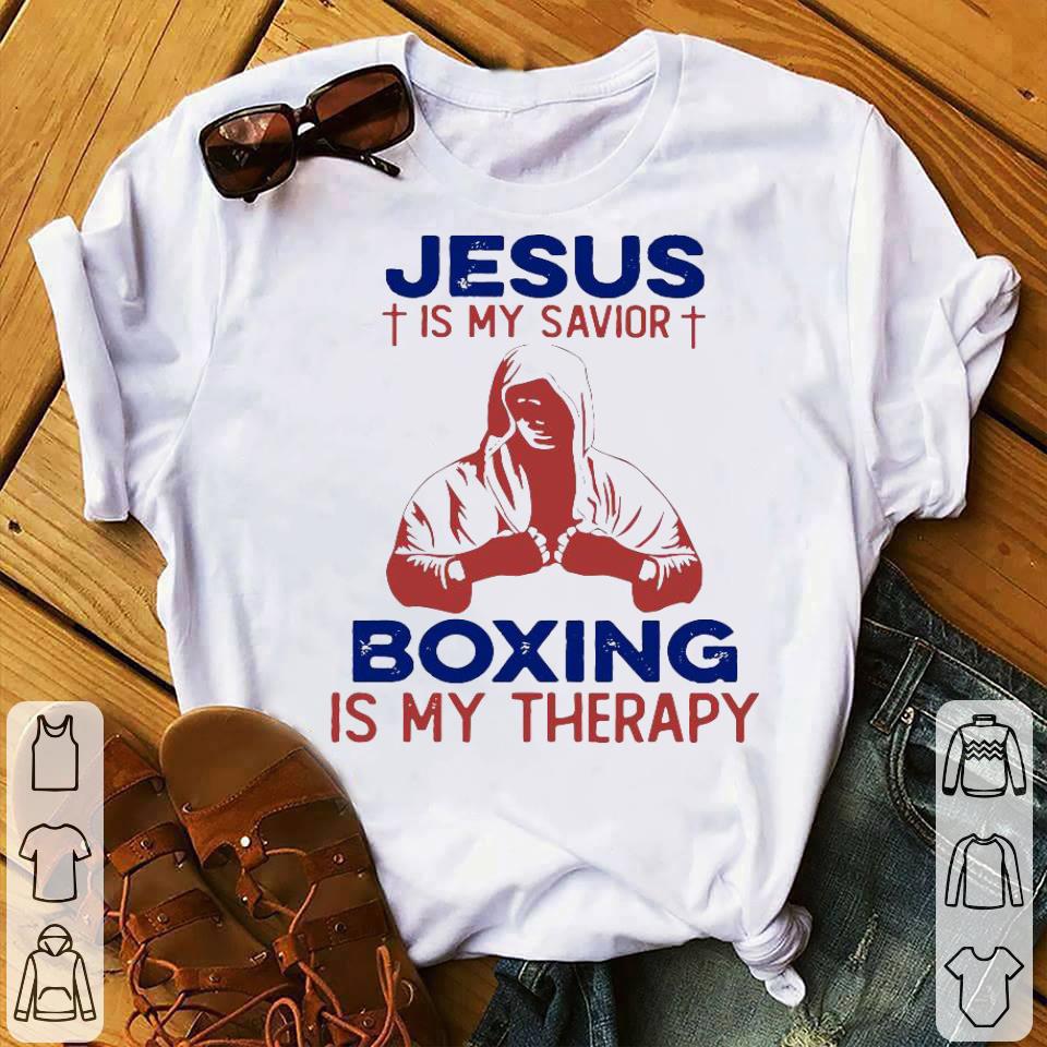 a627fbe7 jesus is my savior boxing is my therapy shirt 4 - Jesus Is My Savior Boxing Is My Therapy Shirt