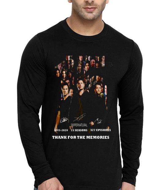 15 Supernatural 2005 2020 15 Seasons 327 Episodes Thank For The Memories Shirt 10 15 Supernatural 2005 2020 15 Seasons 327 Episodes Thank For The Memories Shirt