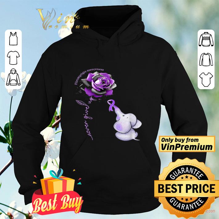 Elephant Fibromyalgia Awareness Never Give Up shirt