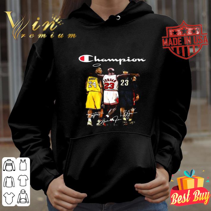 Rip Kobe Bryant Michael Jordan Lebron James Champion Basketball Signatures shirt