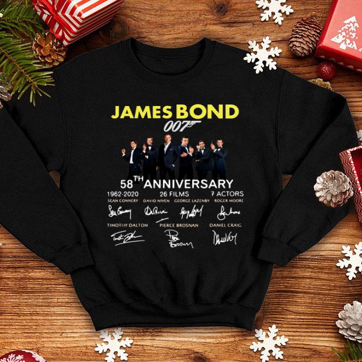 58th Anniversary James Bond 007 1962-2020 Signatures shirt 1 58th Anniversary James Bond 007 1962-2020 Signatures shirt