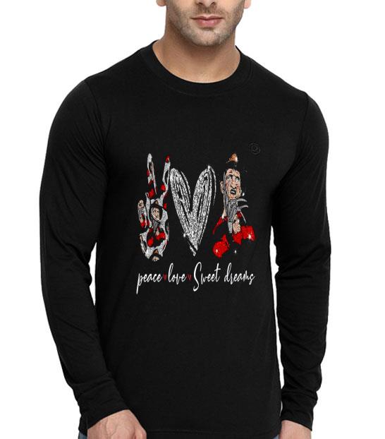 Freddy Krueger Peace Love Sweet Dreams Horror Shirt be9df329 freddy krueger peace love sweet dreams horror shirt 4 - Freddy Krueger Peace Love Sweet Dreams Horror Shirt