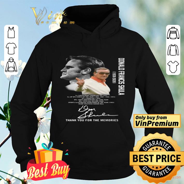 Donald francis shula thank you for the memories signatures shirt