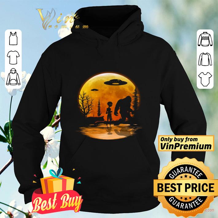 ca630ec8 bigfoot alien dog ufo orange moon shirt 4 - Bigfoot Alien Dog UFO Orange Moon shirt