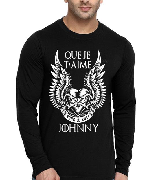 dae08b31 que je t aime rock and roll johnny shirt 4 - Que Je T’aime Rock And Roll Johnny Shirt