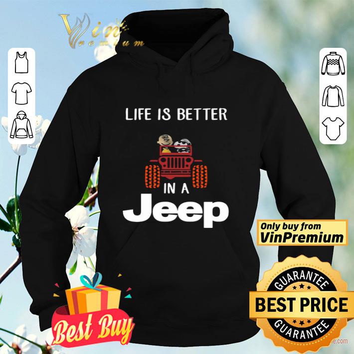 dc91c324 snoopy and woodstock driving life is better in a jeep shirt 4 - Snoopy And Woodstock Driving Life Is Better In A Jeep shirt