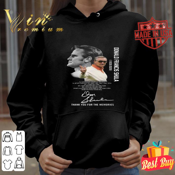 Donald Francis Shula Thank You For The Memories Signatures shirt