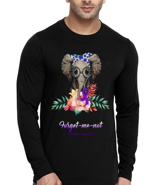 Elephant Bow Lovely Forget Me Not Alzheimers Awareness Shirt
