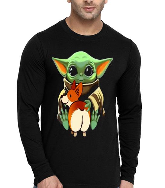f09a72d6 baby yoda hug corgi so cute shirt 4 - Baby Yoda Hug Corgi So Cute Shirt