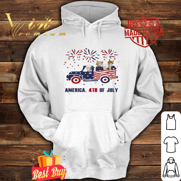 Golden girls characters driving car firework america 4th of july independence day shirt