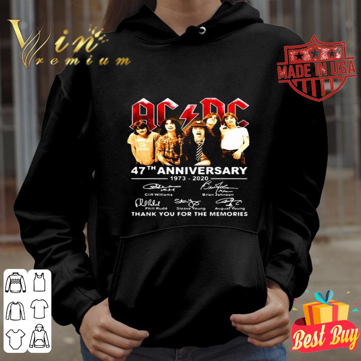 ACDC 47th anniversary 1973-2020 thank you for the memories shirt