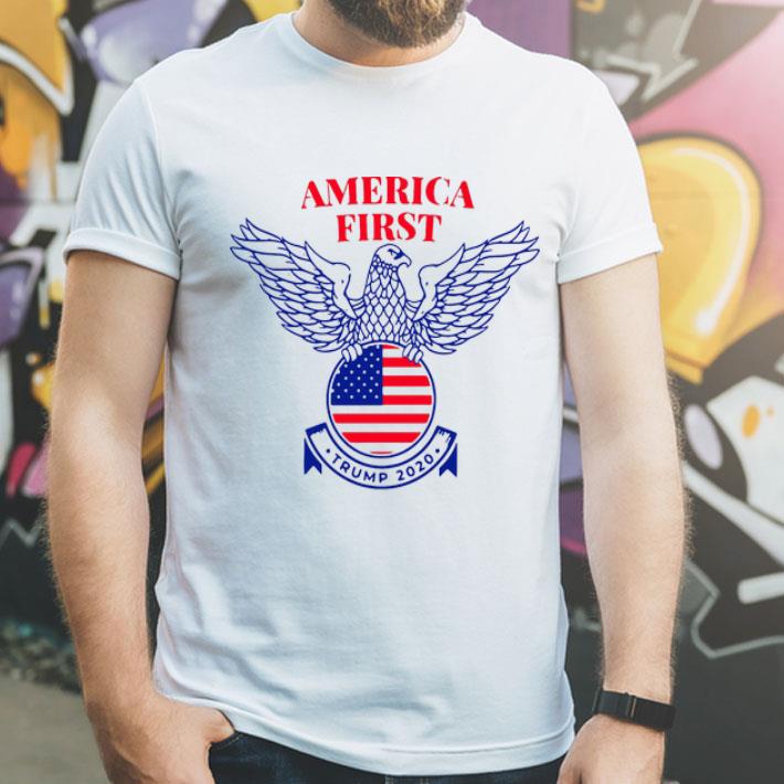 Trump 2020 Nazi Eagle America First American Flag shirt