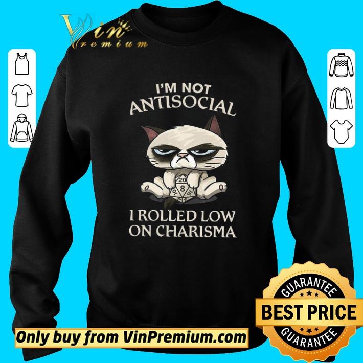 Grumpy Cat Hug Dungeon I'm Not Antisocial I Rolled Low On Charisma shirt