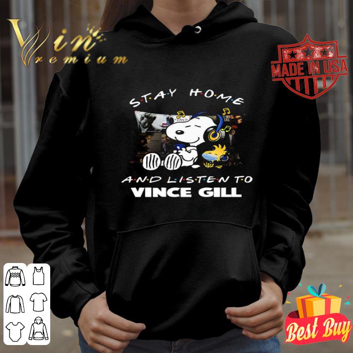 Snoopy And Woodstock Sleep Stay Home And Listen To Vince Gill shirt
