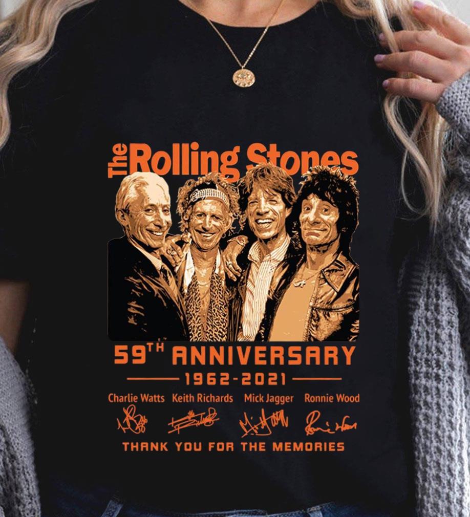 2021 The Rolling Stones Band 59th Anniversary RIP Charlie Watts Signatures shirt 2021 The Rolling Stones Band 59th Anniversary RIP Charlie Watts Signatures shirt 2