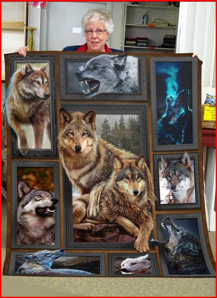 3d huge wolf quilt blanket