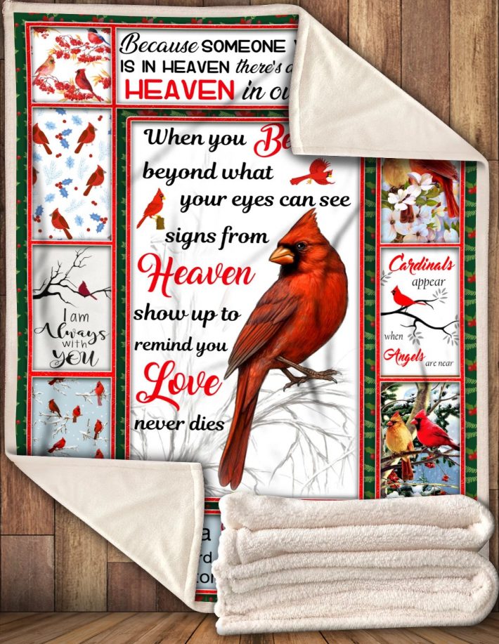 Cardinals when you believe beyond what your eyes can see quilt blanket