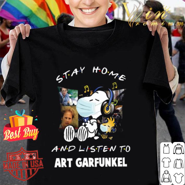 Snoopy stay home and listen to Art Garfunkel Coronavirus shirt