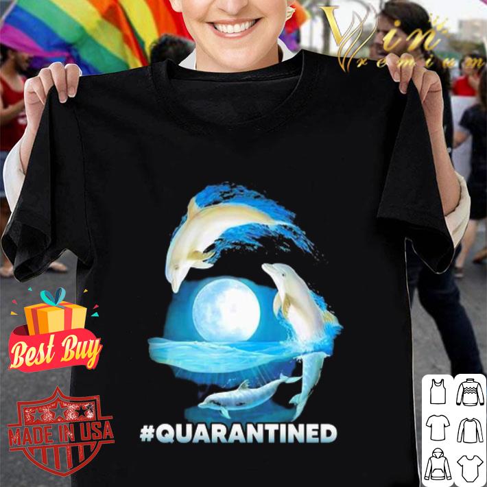 Dolphins #Quarantined Nautical Full Moon Bottlenose Coronavirus shirt