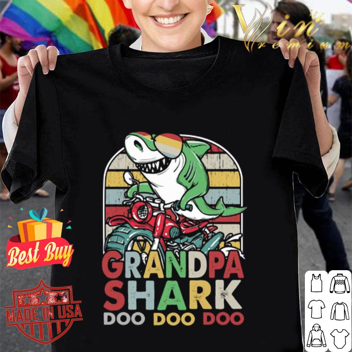 Grandpa shark riding motor doo doo doo vintage shirt