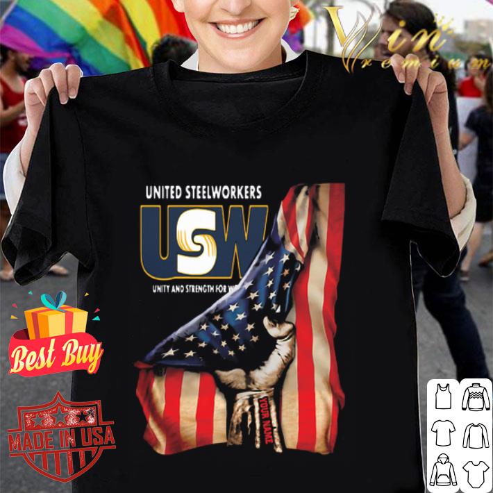 United Steelworkers American Flag Your Name shirt
