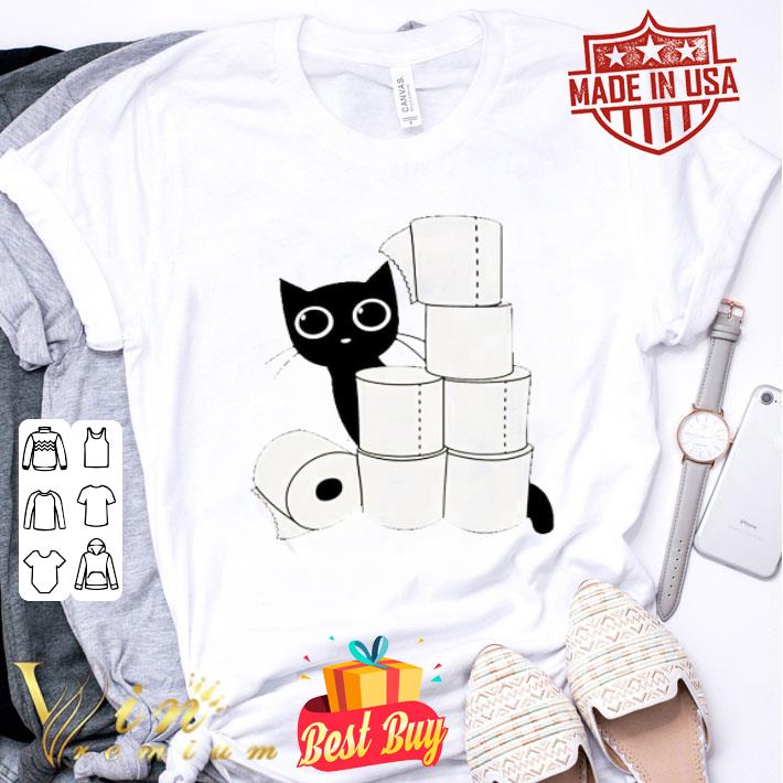 Black cat and toilet papers Coronavirus shirt