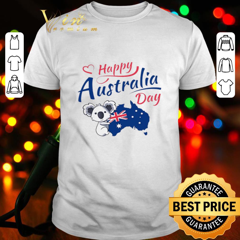 Koala happy australia day Australian flag shirt