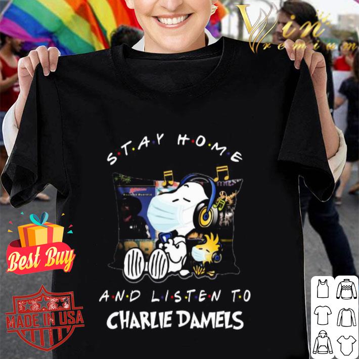 Snoopy stay home and listen to Charlie Daniels Coronavirus shirt