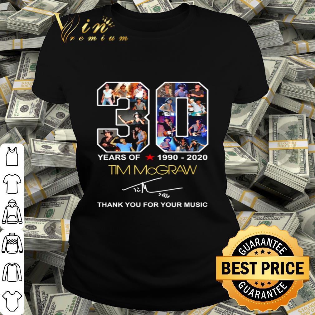 30 years of Tim McGraw 1990 2020 thank you for your music signature shirt