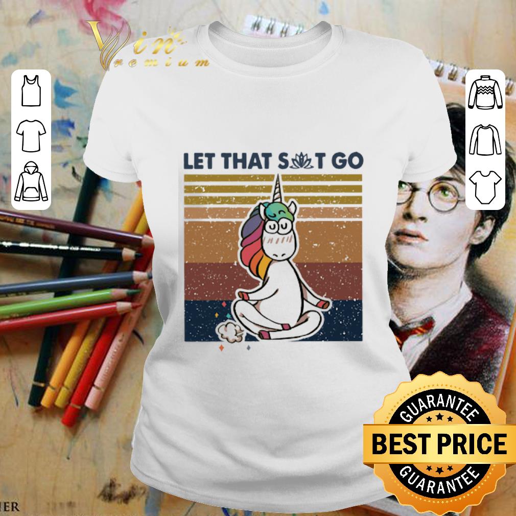 Yoga unicorn let that shit go vintage shirt 2