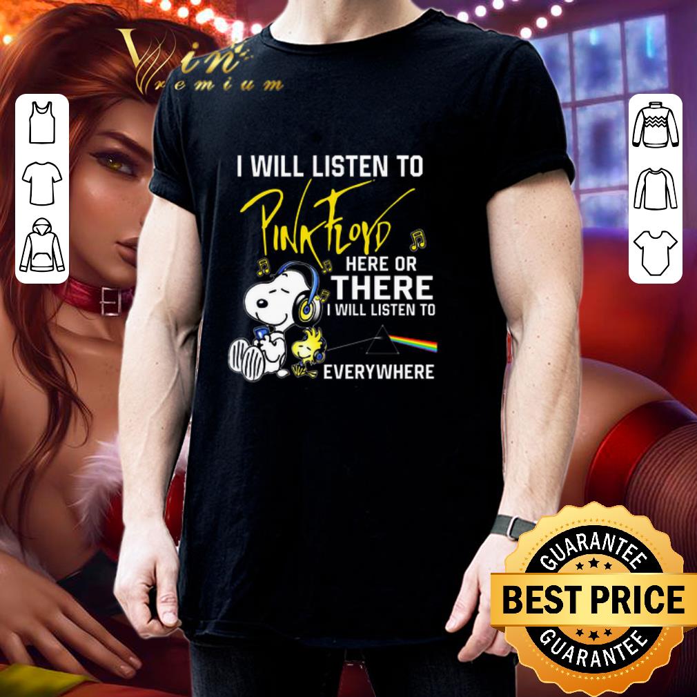 Snoopy Woodstock i will listen to Pink Floyd here or there everywhere shirt 3