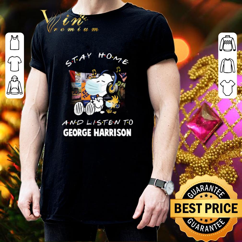 Snoopy stay home and listen to George Harrison Coronavirus shirt 3