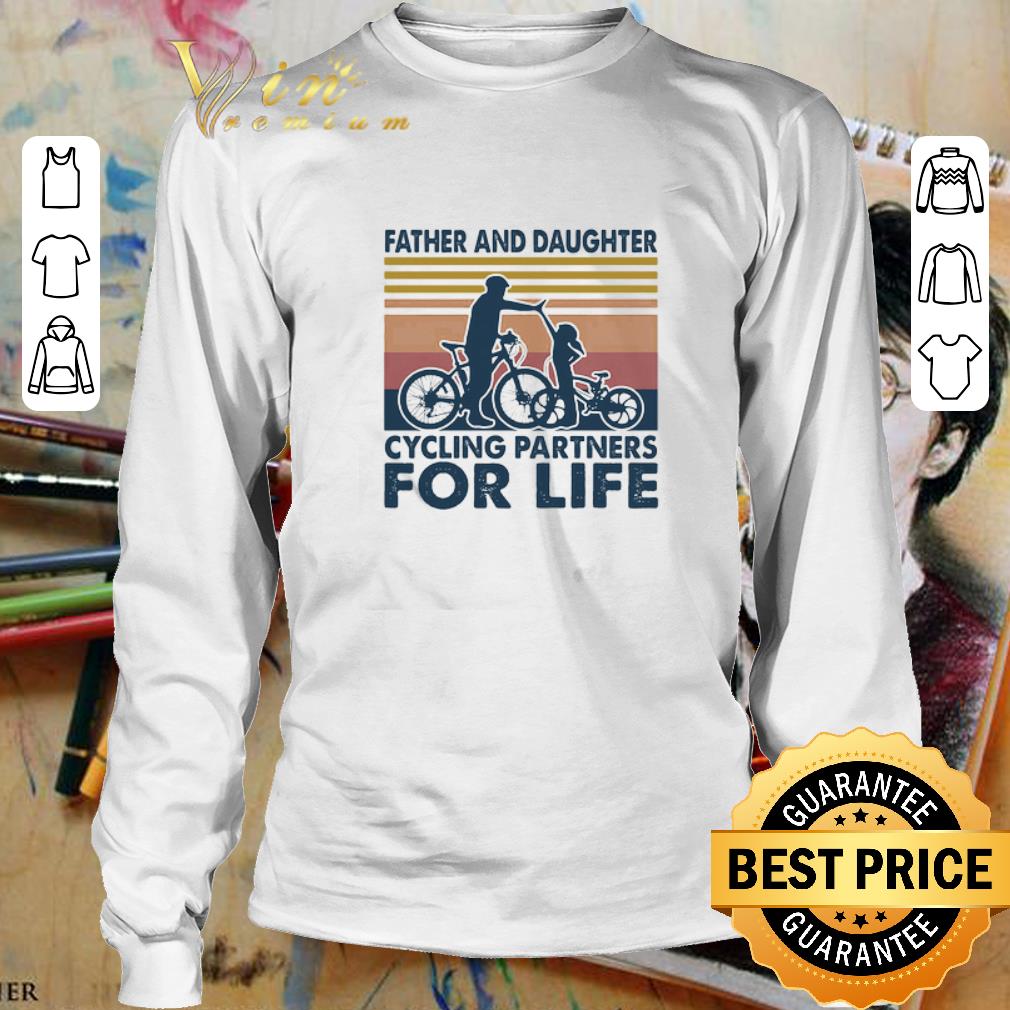 Vintage father and daughter cycling partners for life father's day shirt 3