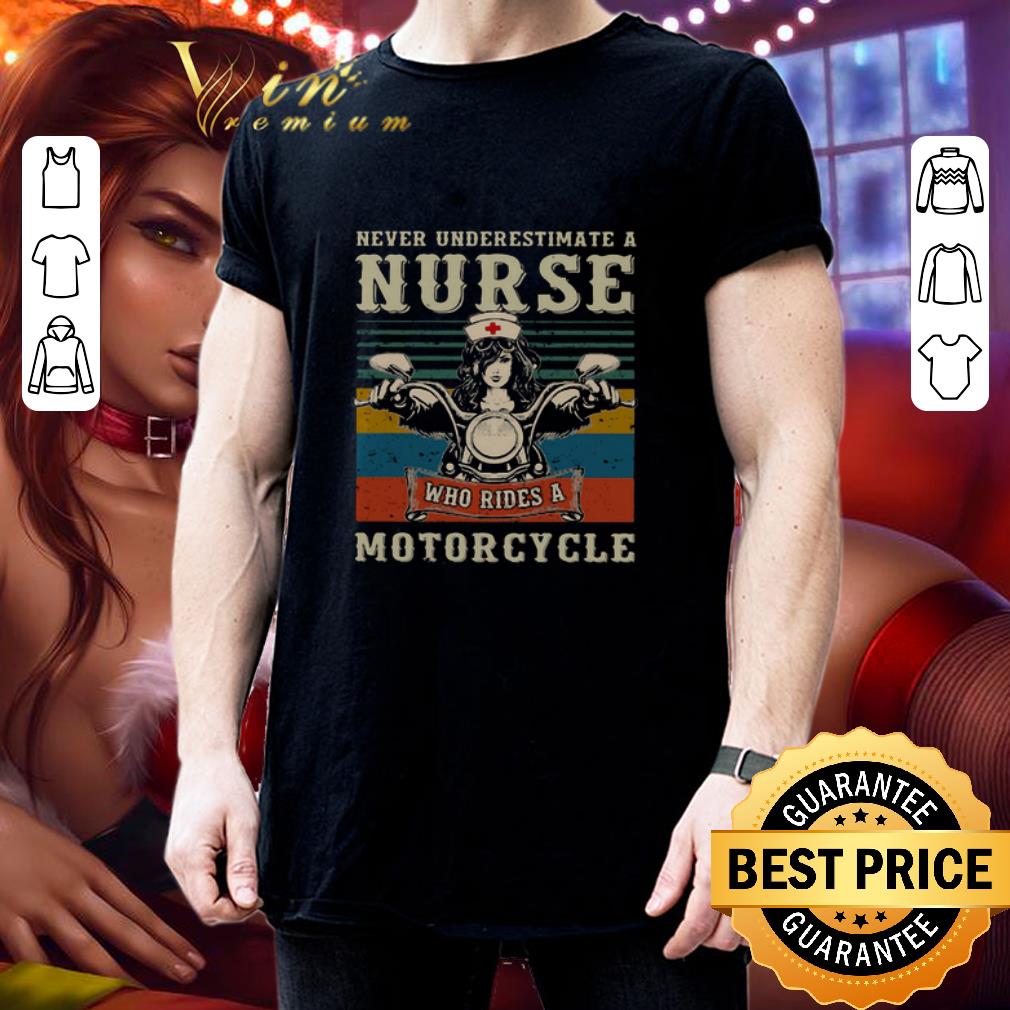 Never underestimate a nurse who rides a motorcycle vintage Coronavirus shirt 3