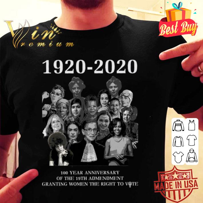 100 year anniversary of the 19th Amendment Women 1920-2020 shirt