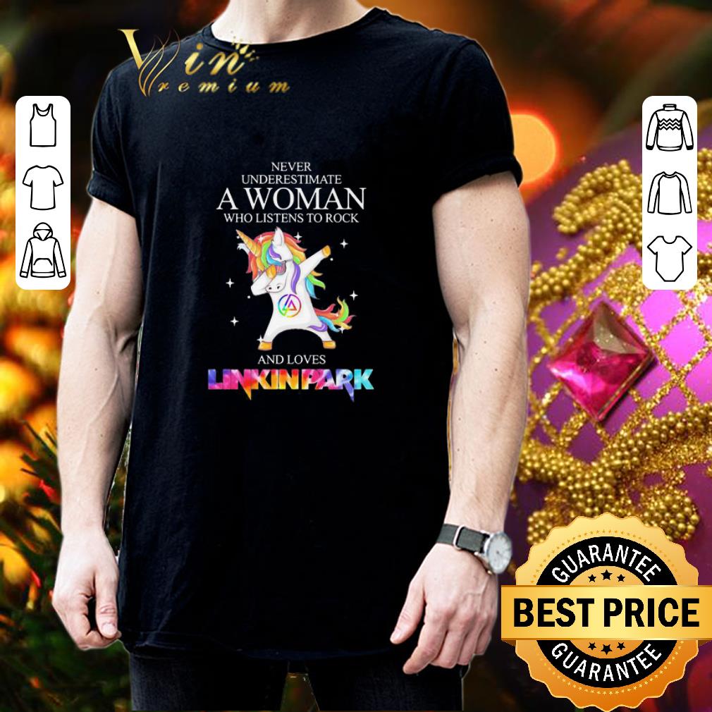 Dabbing unicorn who listens to rock and loves Linkin Park shirt 3
