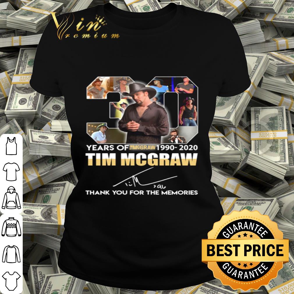 30 years of Tim Mcgraw 1990-2020 signed thank you for the memories shirt