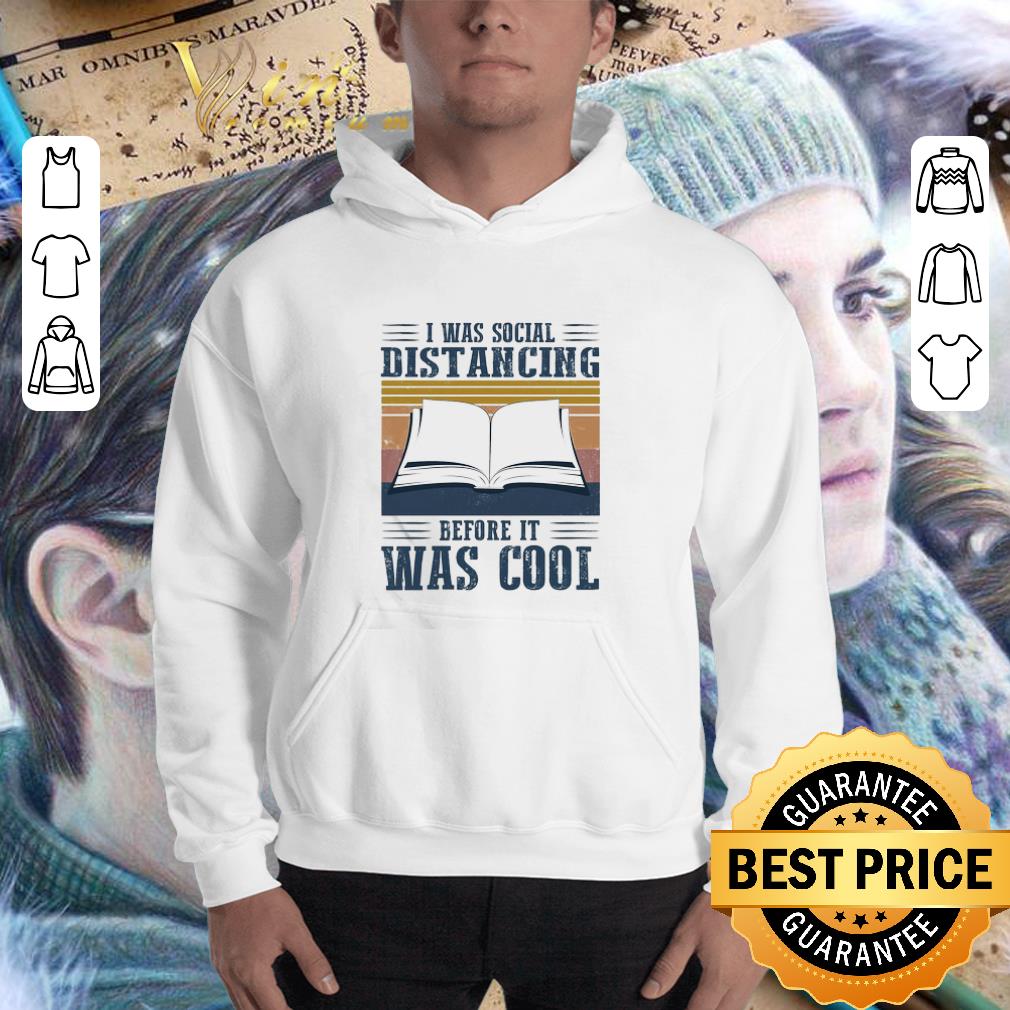Vintage i was social distancing before it was cool book Coronavirus shirt 3
