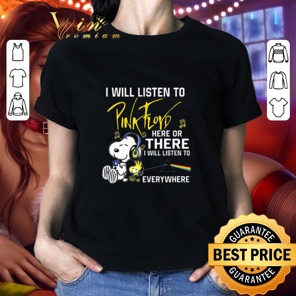 Snoopy Woodstock i will listen to Pink Floyd here or there everywhere shirt 2