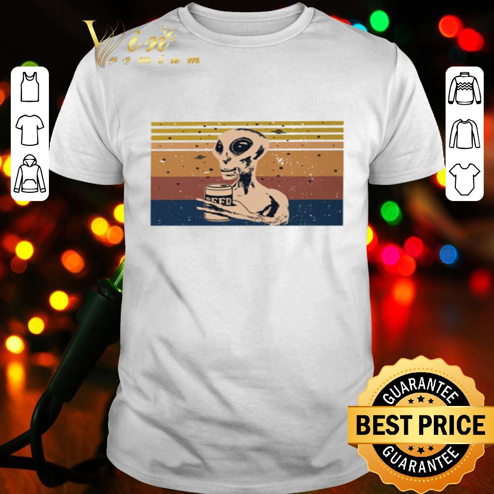 Alien drinking beer vintage shirt