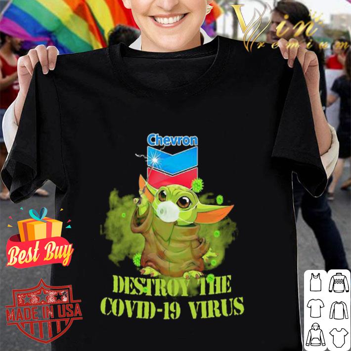 Chevron Baby Yoda destroy the Covid-19 virus shirt