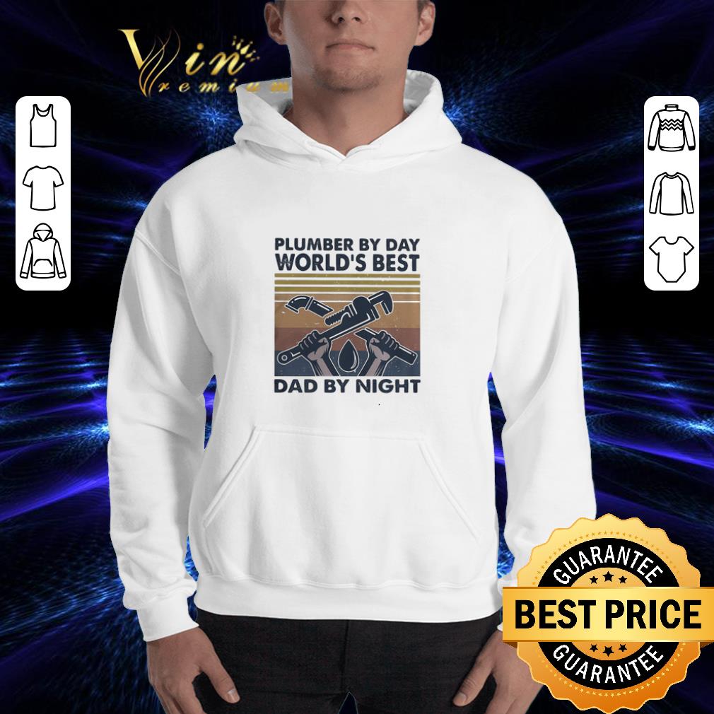 Vintage plumber by day world’s best dad by night shirt 3