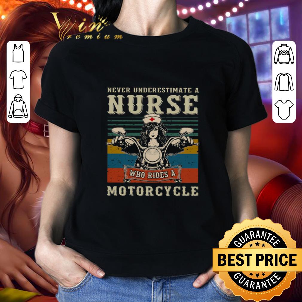 Never underestimate a nurse who rides a motorcycle vintage Coronavirus shirt 2