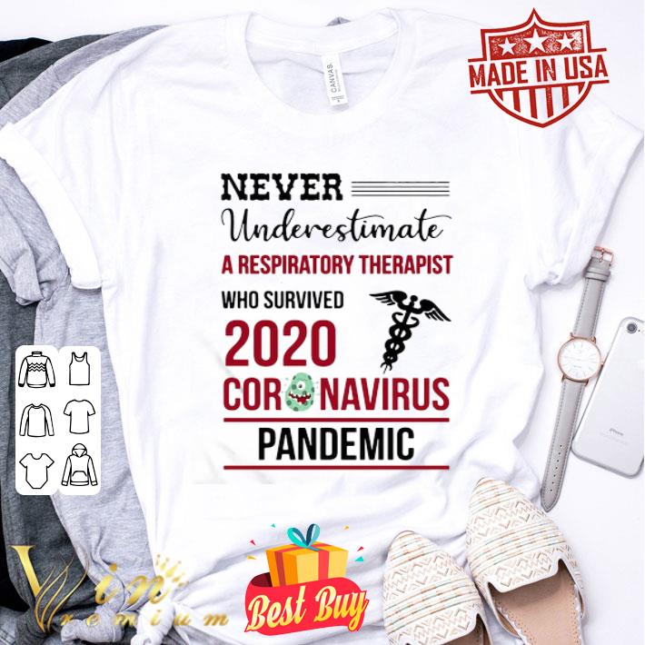 Never Underestimate A Respiratory Therapist Who Survived 2020 Coronavirus Covid-19 shirt