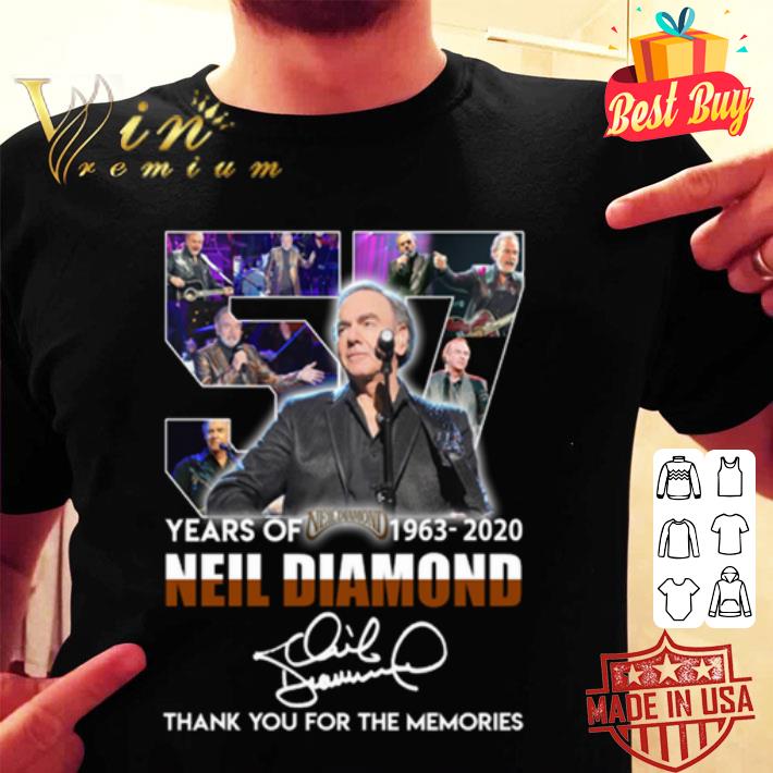 57 Years of Neil Diamond 1963-2020 signed thank you for the memories shirt